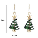 Women Star Christmas Tree Earrings Dangle Hook Ear Drop Green Pendent Xmas Gifts