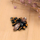 5Pcs Bees Sequins Rhinestones Bead Brooch Patch Fabric Diy Fashion Clothing