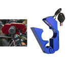 Blue Motorcycle Bicycle Handlebar Throttle Grip Lock Anti-theft Brake Level Lock