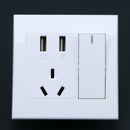 USB Wall Switch Socket Panel Dual USB Switch Adapter Plug Power Supplies