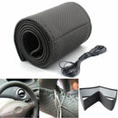 Soft Leather DIY Car Steering Wheel Cover Thread  Anti-slip Diameter 37-38cm