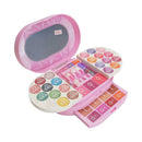 Kids Washable Makeup Kit, 3 Layers Fold Out Make Up Palette with Mirror for