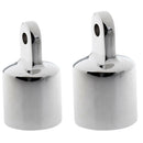 2 Pieces / Set Stainless Steel 316 Polished Eye End Cap - 7/8 inch (22mm) + 1