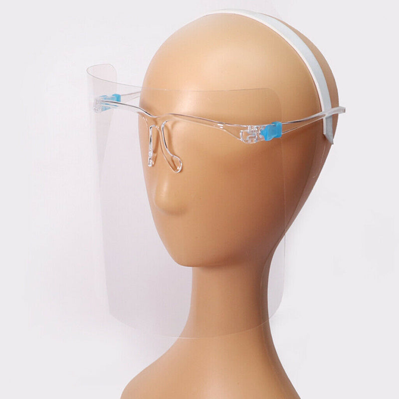 10x Full Face Shield Guard Reusable Clear Goggles Visor Hat Anti-Spitting