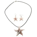 Set Starfish Lampwork Glass Necklace Pendant Earrings HOT G6B4