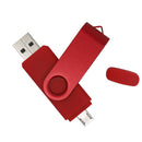 64GB 2 Ports OTG Micro USB Pen Drive Flash Memory Stick for Mobile Phone Red