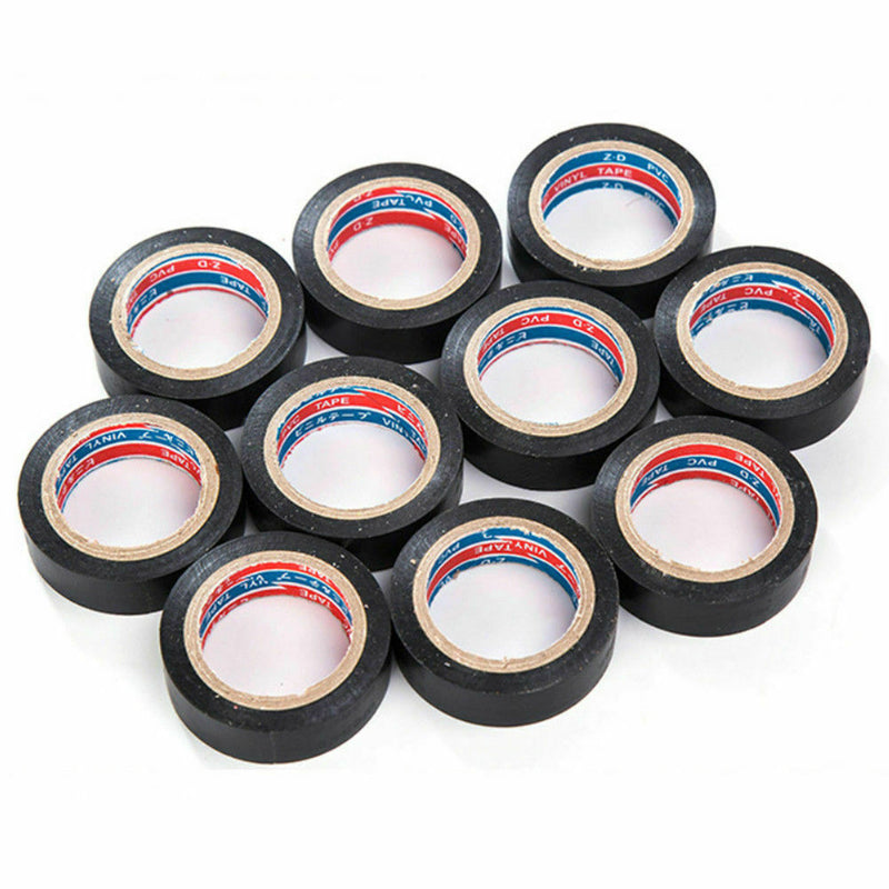 1 Roll PVC Electrical Wire Insulating Tape Roll Black 20M Length 16mm Wide Black