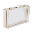Women Cute Clear Acrylic Box Clutch Crossbody Purse Evening Bag