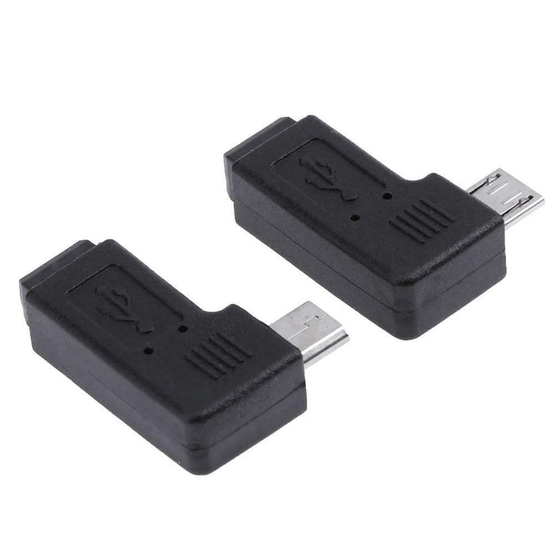 2pcs 90 Degree Mini USB Female to Micro USB Male Adapter Connector