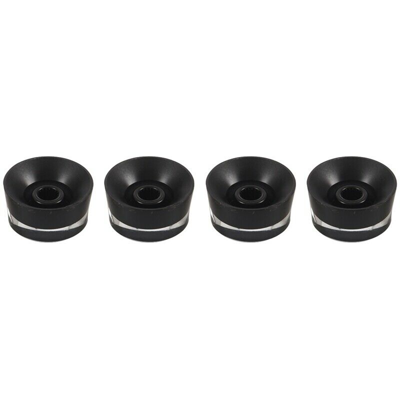 4-Piece Black Acrylic + Plastic Top Hat Guitar Speed Bell Knob Volume Tone
