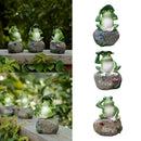 1pcs Garden Decor Statue Frogs Set Outdoor Patio Ornaments Yard Decoration P3J6