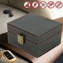 Keyless Car Key Signal Blocker Box Faraday Box Anti Theft Safety Box Leather bs