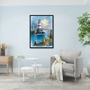 Full Round Drill Diamond Painting DIY Seaside Light Tower Rhinestone Poster