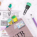 Cute Cactus Paper Clip Cartoon Pineapple Bookmark Creative Stationery Clips Q6M1