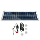 30W 12V Dual USB Flexible Solar Panel Kit Crocodile Clip Outdoor Car Charge