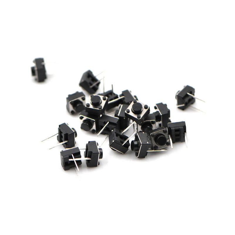 20pcs 2 pins Middle Feet 6*6*5mm Switch Tactile Push Button Switches Gn