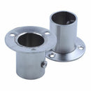 Wardrobe 25mm Tube Stainless Steel Rail Rod End Support Bracket 2pcs N6J9