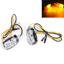 2X 6LED Motorcycle Mini Amber Turn Signal Lights Blinkers Indicators Black OZ