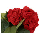 Artificial Hydrangea Flower 5 Big Heads Bouquet (Diameter 7" each head) Red