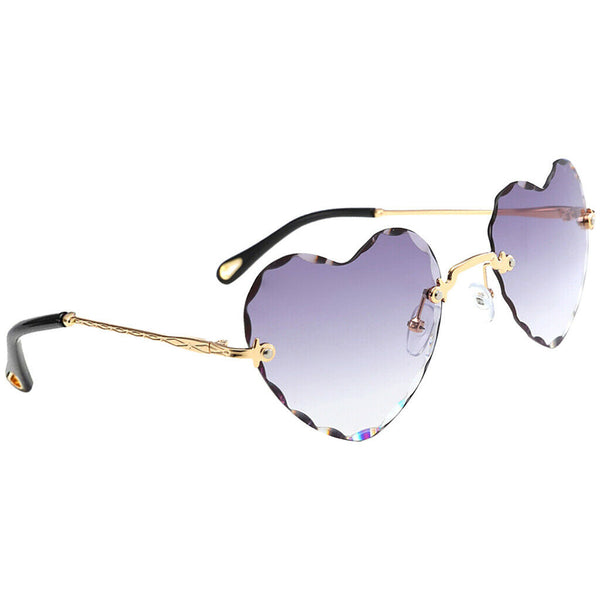 Set of 5 Heart Frame Rimless Sunglasses Classic Tinted Lens Eyewear Shades