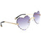 Set of 5 Heart Frame Rimless Sunglasses Classic Tinted Lens Eyewear Shades