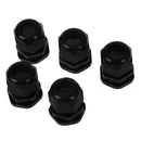 5 Pcs PG21 Black Plastic Waterproof Cable Glands Joints