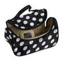 Black Zipper Bag Cosmetic Toiletry Bag Makeup bag Handbag with Points patte