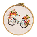 Full Range of Embroidery Starter Kit with Bicycle Floral Partten, Cross Stitch