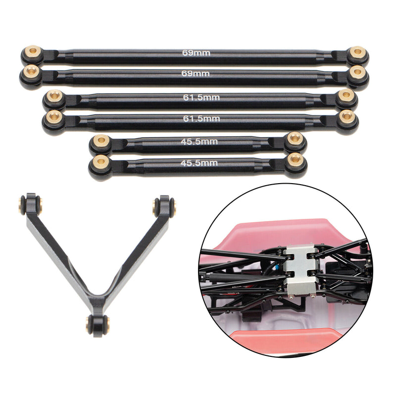 7Pcs RC Aluminum Rod Link Linkage for Axial SCX24 AXI00002 Trucks DIY Parts