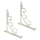 2Pcs L Shaped Wall Mounted Shelf Bracket Metal Hanging Holder White 15x20cm