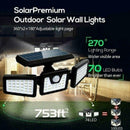 74 LED Motion Sensor Solar Light Security Light 3 Head Spotlight Lamp X0I5