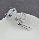 Fancy Opal Rhinestone Crystal Little Cat Brooch Pin Animal Cute Sexy JewelryBX