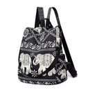 Multifunction Anti-Theft Backpack Oxford Print Lady Shoulder Bag (Elephant)