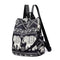 Multifunction Anti-Theft Backpack Oxford Print Lady Shoulder Bag (Elephant)