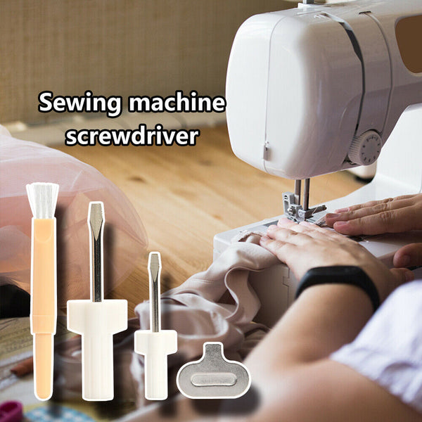 4pcs/set Needle Plate Screwdriver Cleaning Brush Sewing Machine Repair Tool