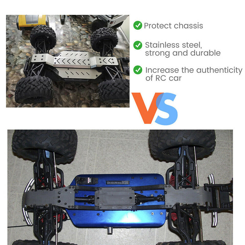 Stainless Steel Chassis Armor Set Axle Protector Plate for 1/10 RC Traxxas