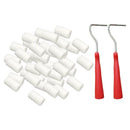 2Pcs Mini Foam Paint Roller Brushes Set 40x Covers Smooth & Flat for Small Area