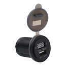 Car Boat Motorhome USB Charger Port+Voltmeter Dust Cap