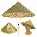 Oriental Vietnamese Chinese Asian Straw Cone Shaped Fishing Rice Bamboo Hat B3U0