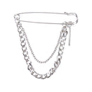 Unisex Classic Chain Pin Brooches Fashion BF Punk Hip Hop Jewelry GiftsJR