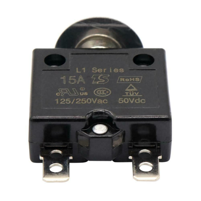 Manual Reset 125-250V AC 50V DC Push Button Thermal Circuit Breaker(15A)