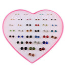 36 Pairs Crystal Women Stud Earrings Mixed Color Earrings Wholesale Jewelry