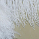 1pcs Snow White Ostrich Fringe Trim Feather Strip 1m Length NYN