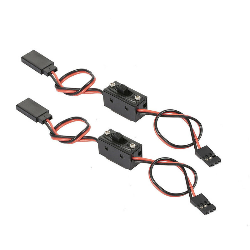 2pcs Receiver Extra Channel Extended Cable with Power Switch for RC Cars