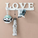 4Hooks White LOVE Coat Hat Clothes Robe Key Holder Rack Wall Hanger Home  FE FT