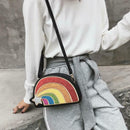 Rainbow Literary Colorful Personality Small Square Bag Wild Shoulder Messen