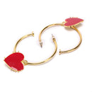Fashion Women Love Heart Circle Pendant Stud Earrings Statement Jewelry Gifts`3C