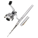 Portable 5.1:1 Pocket Pen Shape Aluminum Alloy Fishing Rod Pole + Reel Kit