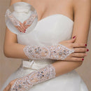 Bride White Gloves Beads Embroidery Beaded Short Wedding Dress Bridal Gloves BX