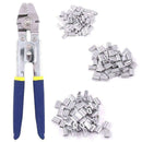 Stainless Steel Fishing Pliers Wire Rope Crimping Tool with 150Pcs Ferrule  E5X8